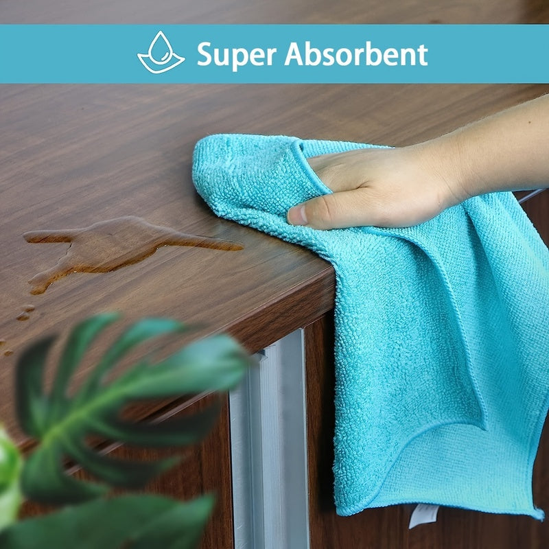 8/16/32-Pack Microfiber Cleaning Cloths - Reusable, Nonwoven, Super Absorbent, Non-Scratch Wipes for Dusting, Polishing, And Wiping in Kitchen, Car, Glass, Floors, And Furniture - Durable Household Cleaning Cloths