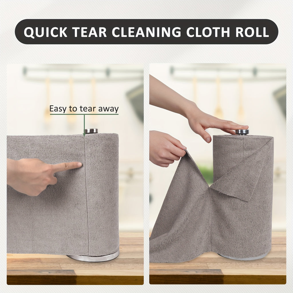 50 Pack Washable Reusable Cleaning Cloths Microfiber Towel Tear Away Cleaning Towels Roll 12×12 Absorbent Rags Drying Dishcloths For Kitchen House Car