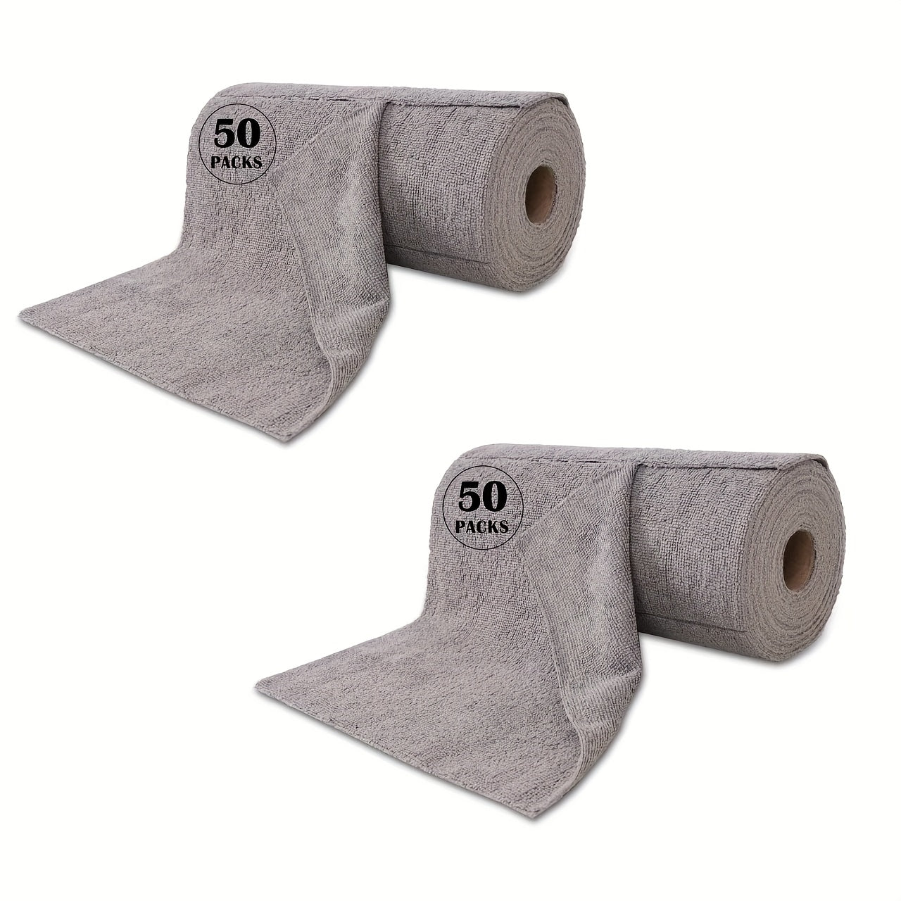 50 Pack Washable Reusable Cleaning Cloths Microfiber Towel Tear Away Cleaning Towels Roll 12×12 Absorbent Rags Drying Dishcloths For Kitchen House Car