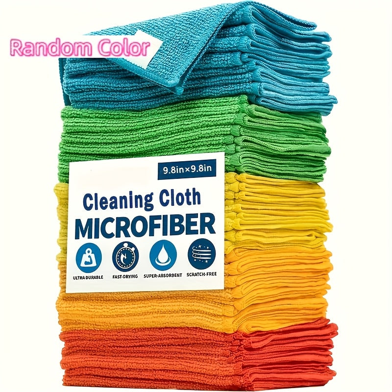 8/16/32-Pack Microfiber Cleaning Cloths - Reusable, Nonwoven, Super Absorbent, Non-Scratch Wipes for Dusting, Polishing, And Wiping in Kitchen, Car, Glass, Floors, And Furniture - Durable Household Cleaning Cloths