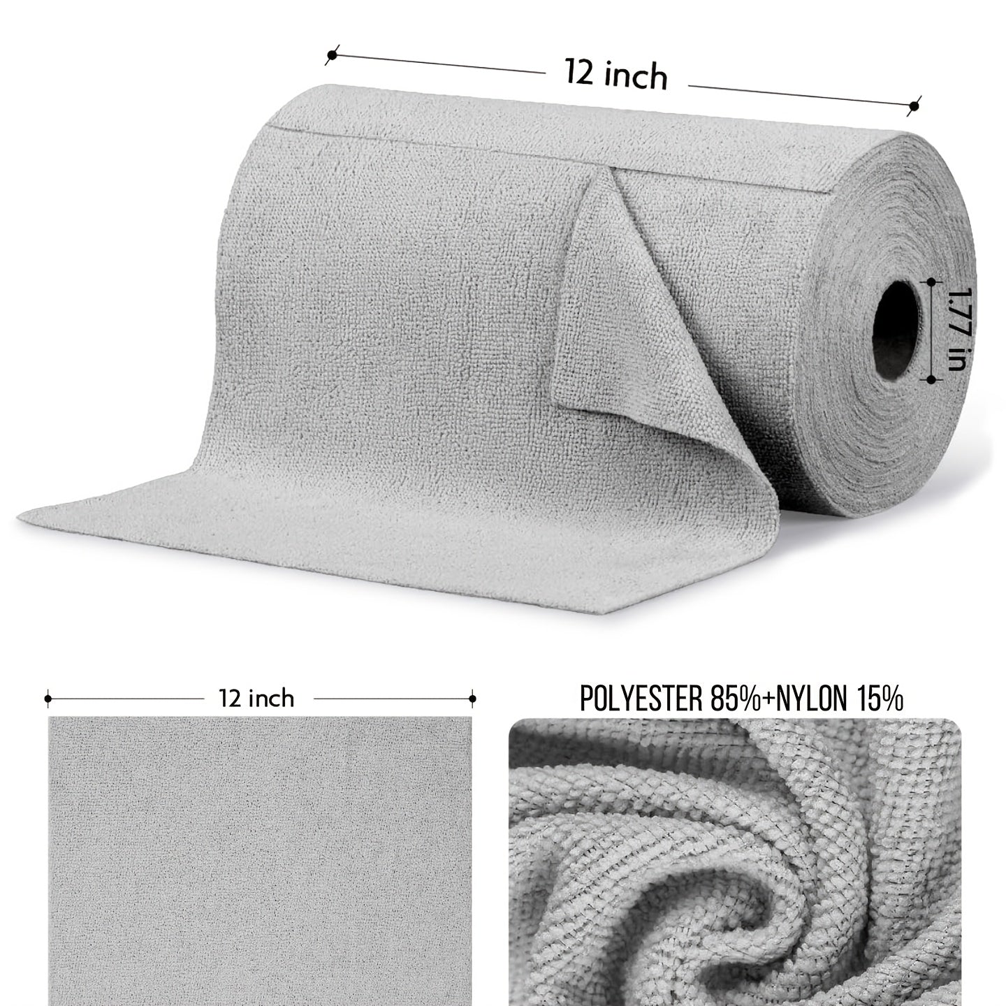 100 Pack Microfiber Cleaning Cloth - Super Absorbent Reusable Cleaning Cloth, 12 "X12" Scratch Free And Hairless for Cars, Kitchens, Homes, Bathrooms, Offices - Multi-Purpose Cleaning Products, Multifunctional Cleaning Cloth, Textured Surface Cloth