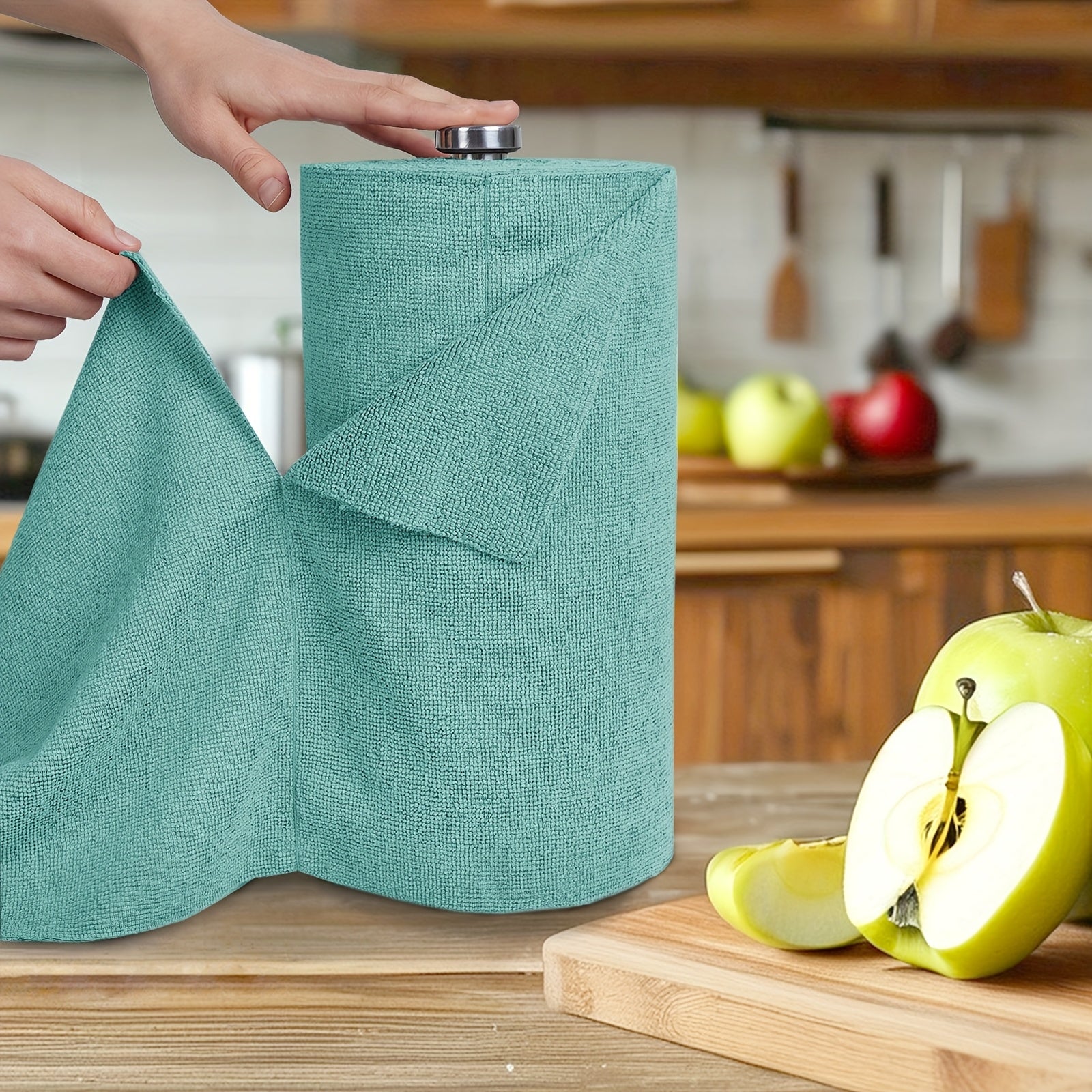 50 Pack Washable Reusable Cleaning Cloths Microfiber Towel Tear Away Cleaning Towels Roll 12×12 Absorbent Rags Drying Dishcloths For Kitchen House Car