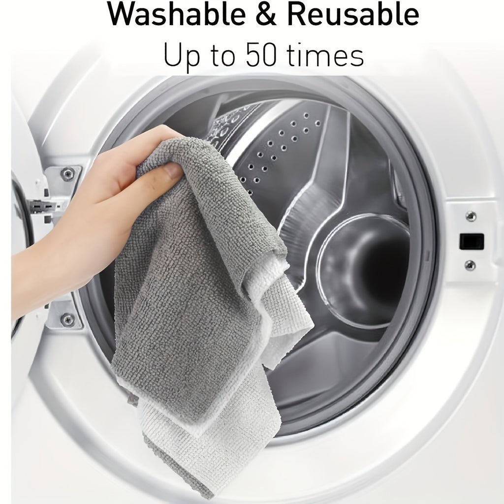 100 Pack Microfiber Cleaning Cloth - Super Absorbent Reusable Cleaning Cloth, 12 "X12" Scratch Free And Hairless for Cars, Kitchens, Homes, Bathrooms, Offices - Multi-Purpose Cleaning Products, Multifunctional Cleaning Cloth, Textured Surface Cloth