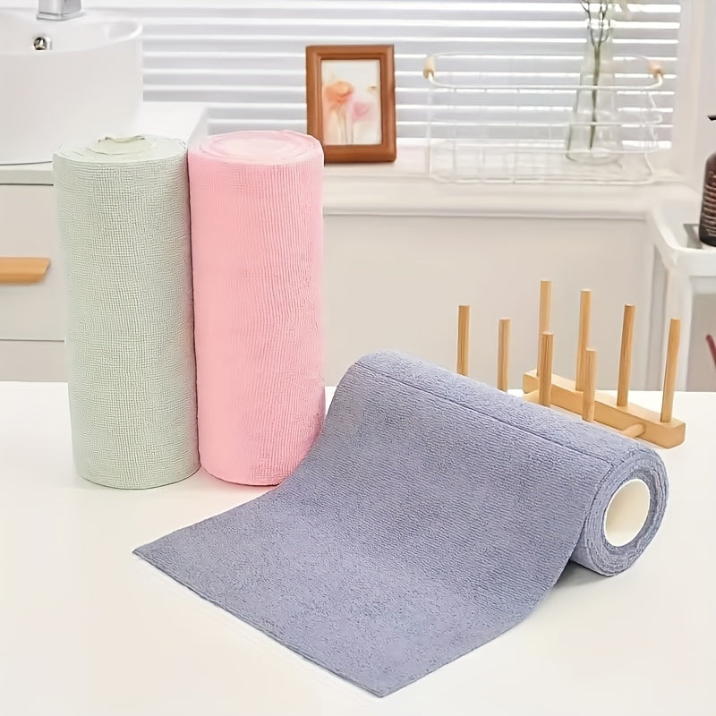 1 Roll/18 Sheets Microfiber Dish Cloth, Multi-functional Dishwashing Towel, Reusable Cleaning Wipes, Household Kitchen Towel Roll, Dish Cloth, Multi-purpose Alternative, Suitable for Living Room, Bedroom, and Kitchen Cleaning Supplies