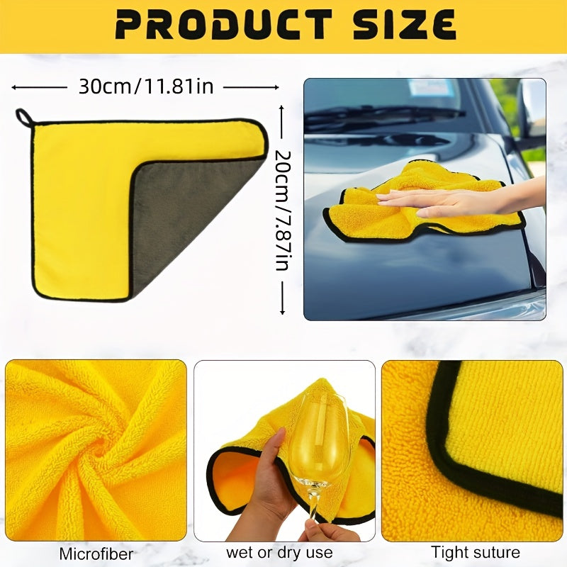 10 Pack Microfiber Cleaning Cloths, Highly Absorbent & Lint-Free Yellow Towels for Kitchen, Car, Window, Dish, Dusting, Multi-Purpose Household & Auto Detailing Wipes