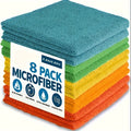 8/16/32-Pack Microfiber Cleaning Cloths - Reusable, Nonwoven, Super Absorbent, Non-Scratch Wipes for Dusting, Polishing, And Wiping in Kitchen, Car, Glass, Floors, And Furniture - Durable Household Cleaning Cloths